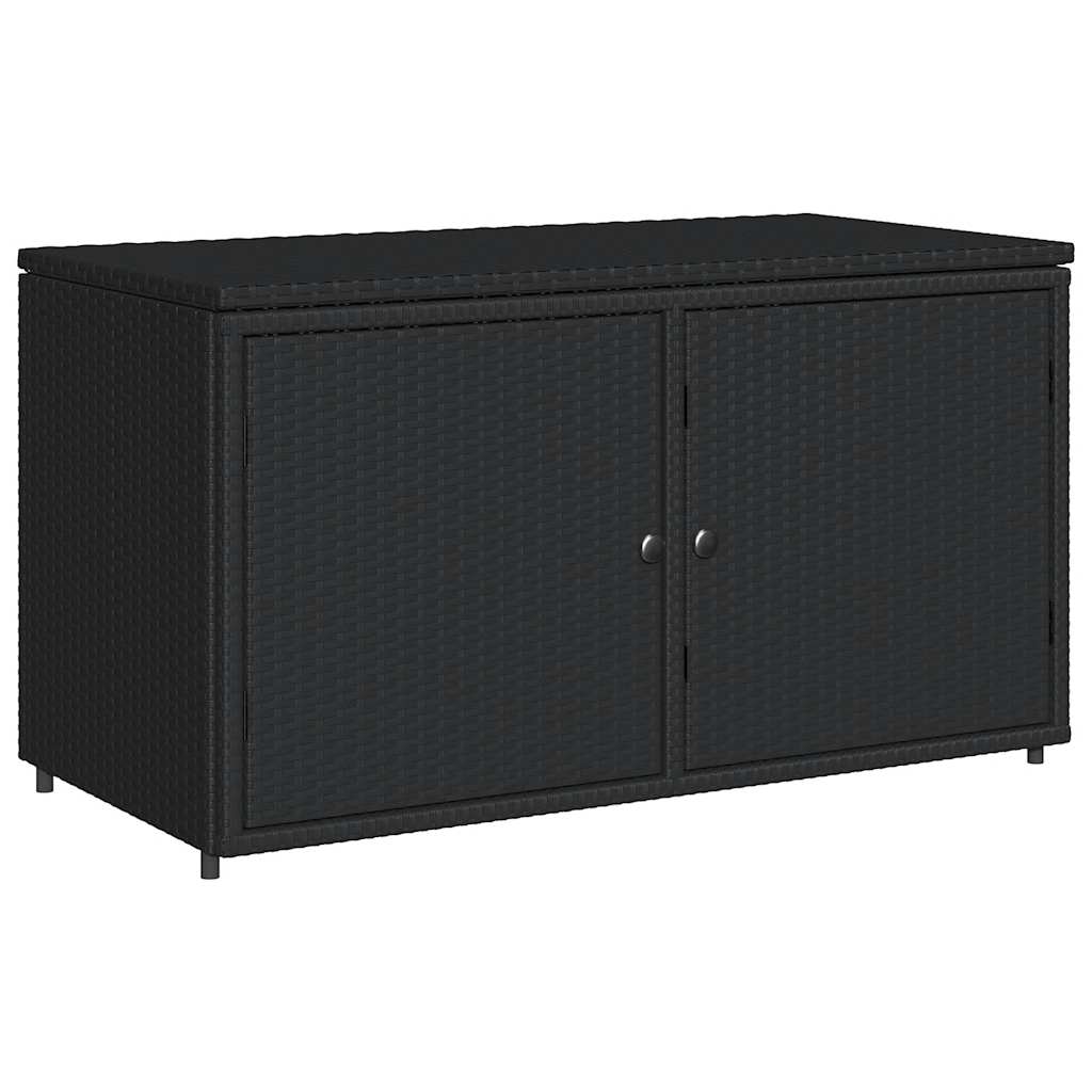 vidaXL Gartenschrank Schwarz 110x55x60,5 cm Poly Rattan
