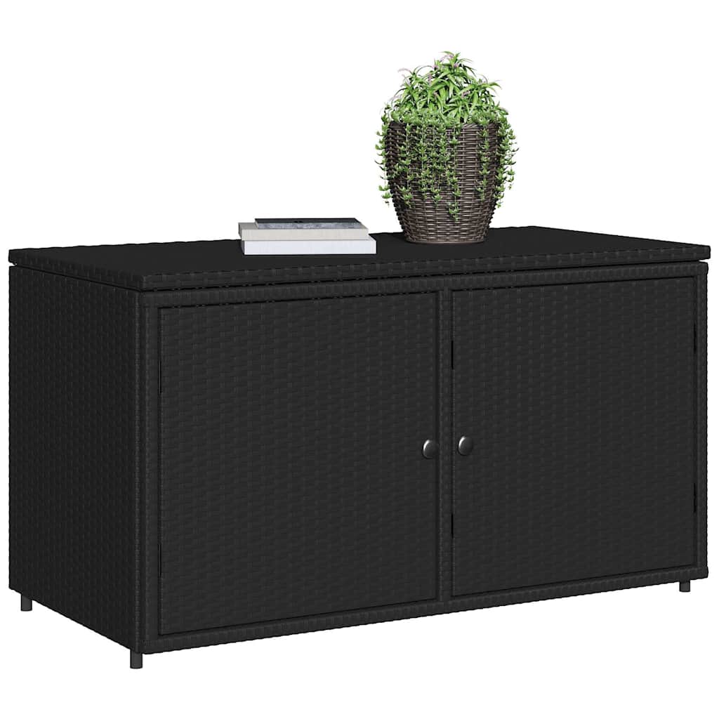 vidaXL Gartenschrank Schwarz 110x55x60,5 cm Poly Rattan
