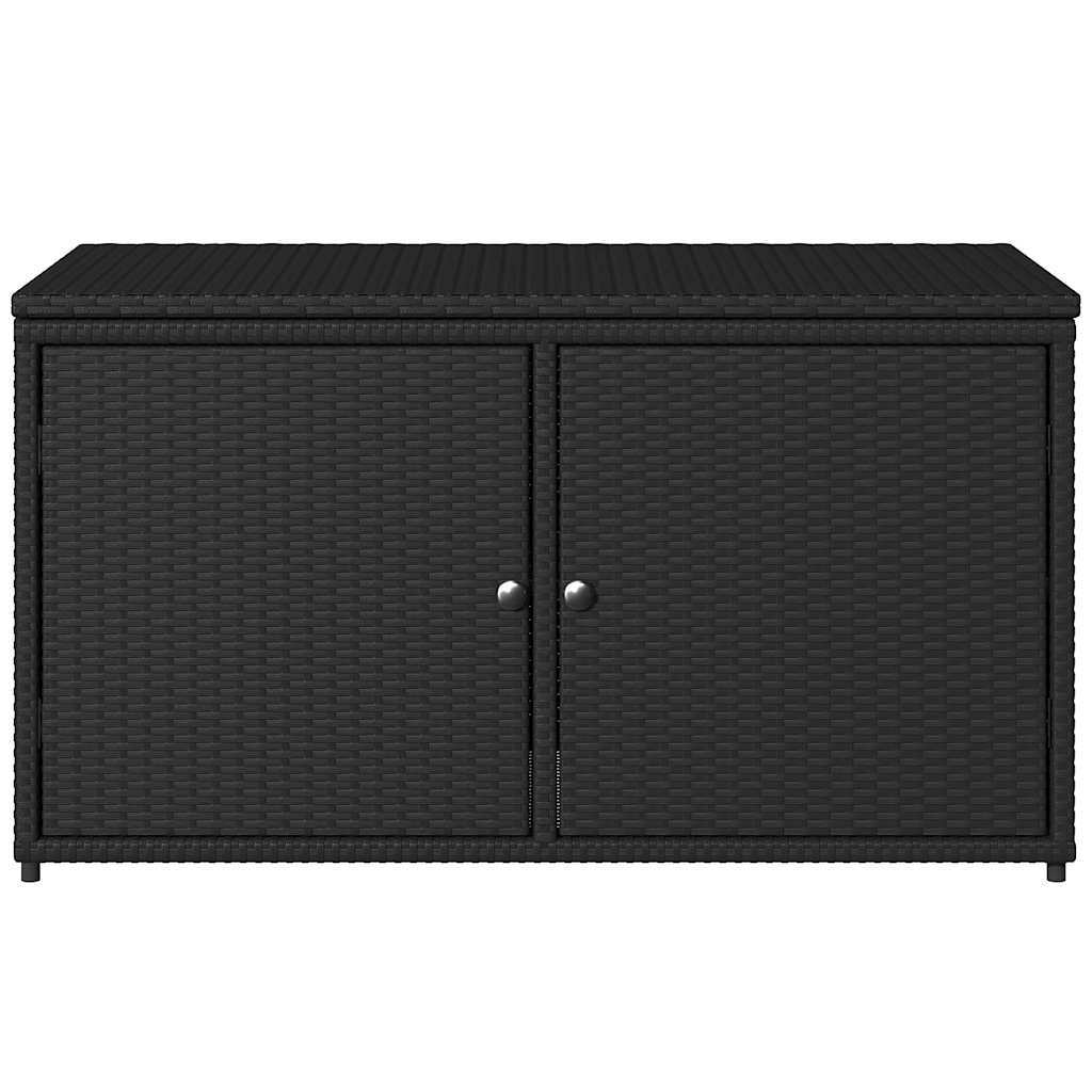 vidaXL Gartenschrank Schwarz 110x55x60,5 cm Poly Rattan