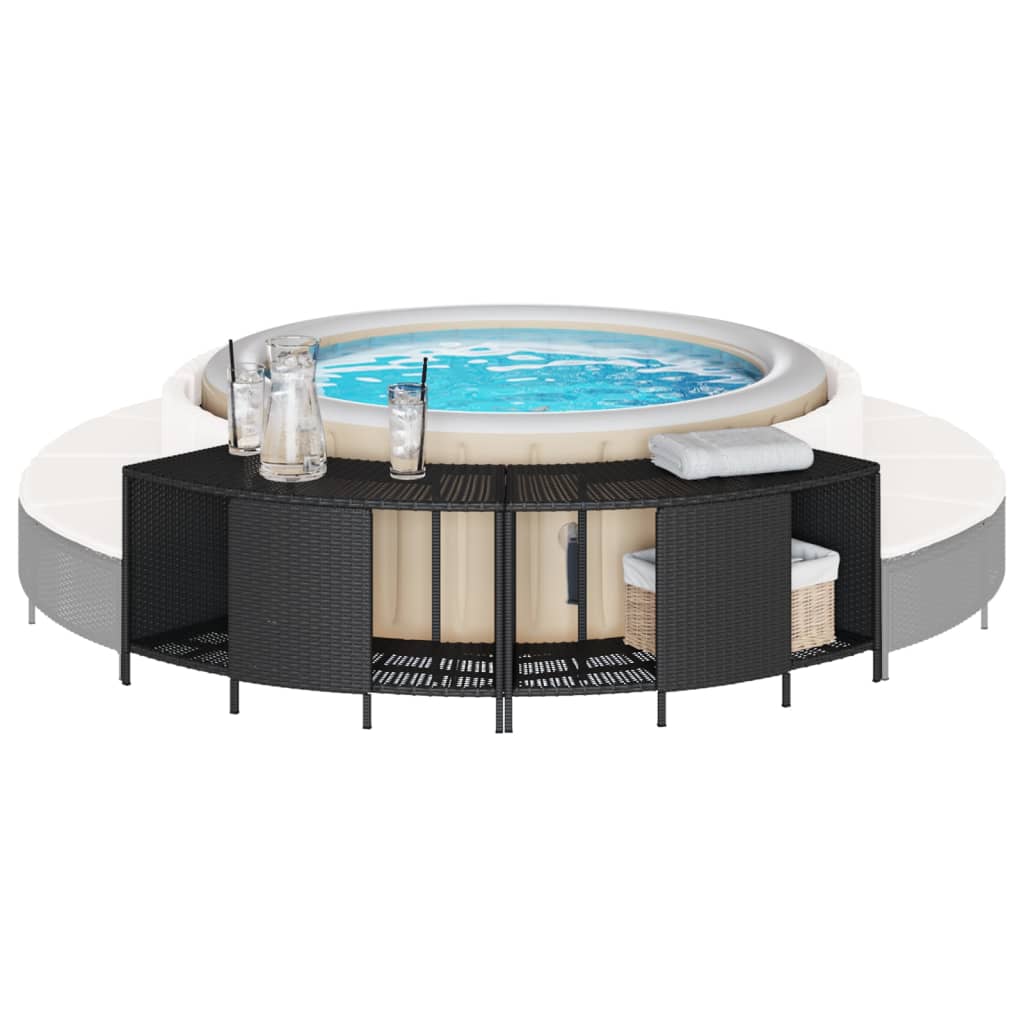 vidaXL Outdoor-Regale für Whirlpool 2 Stk. Grau Poly Rattan