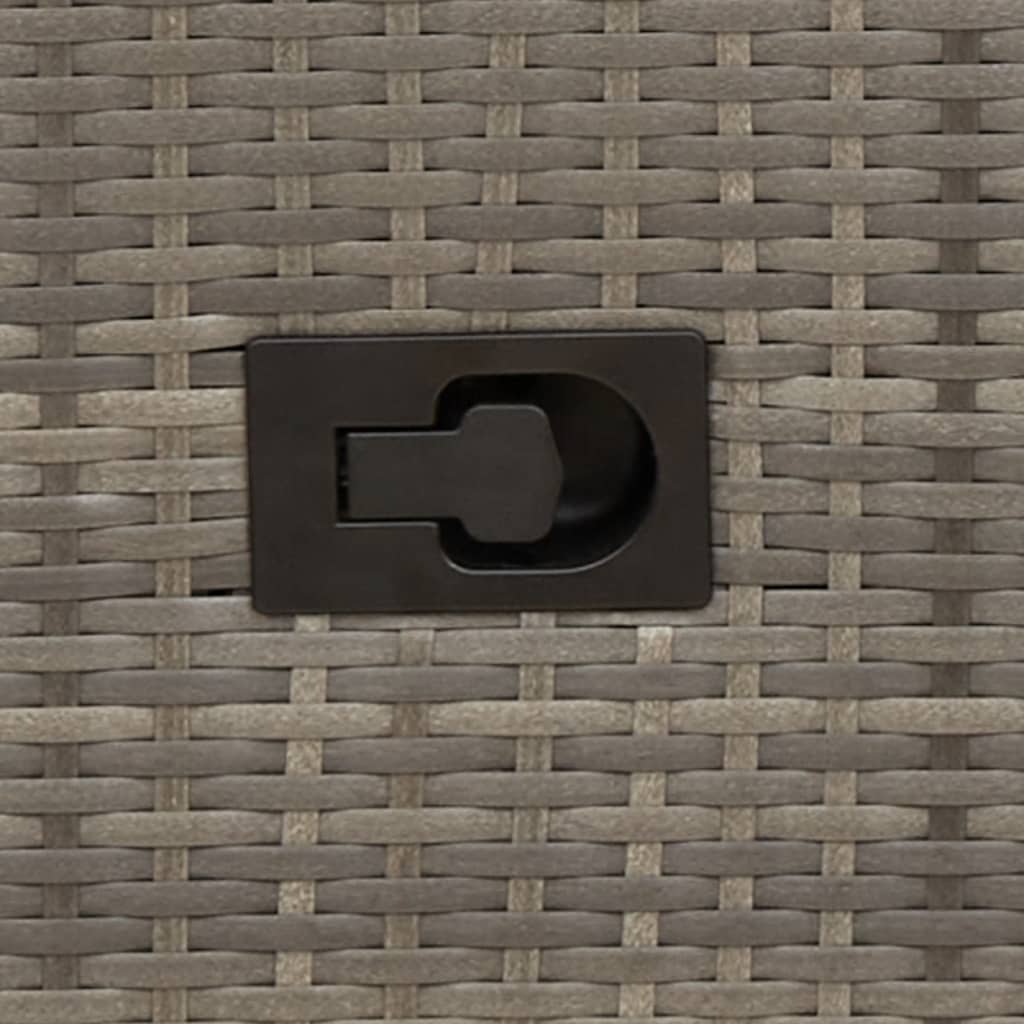 vidaXL Gartensessel Verstellbar mit Kissen Grau Poly Rattan