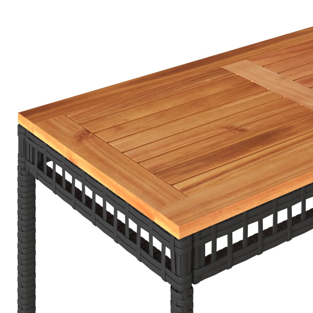 vidaXL 4-tlg. Garten-Lounge-Set mit Kissen Schwarz Poly Rattan