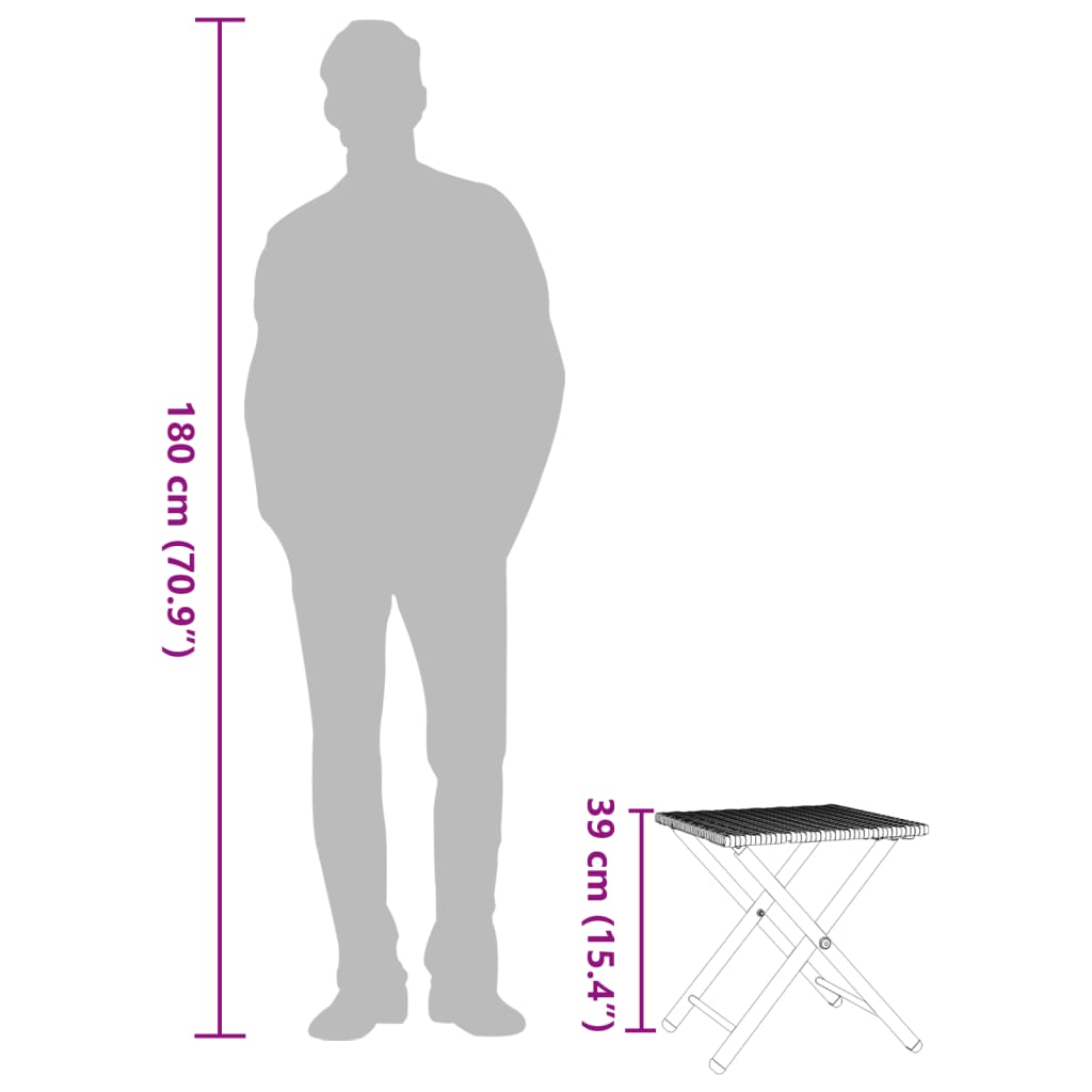 vidaXL 5-tlg. Garten-Essgruppe Faltbar Schwarz Poly Rattan