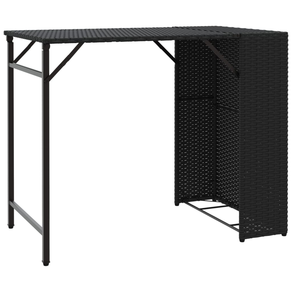 vidaXL 5-tlg. Garten-Essgruppe Faltbar Schwarz Poly Rattan