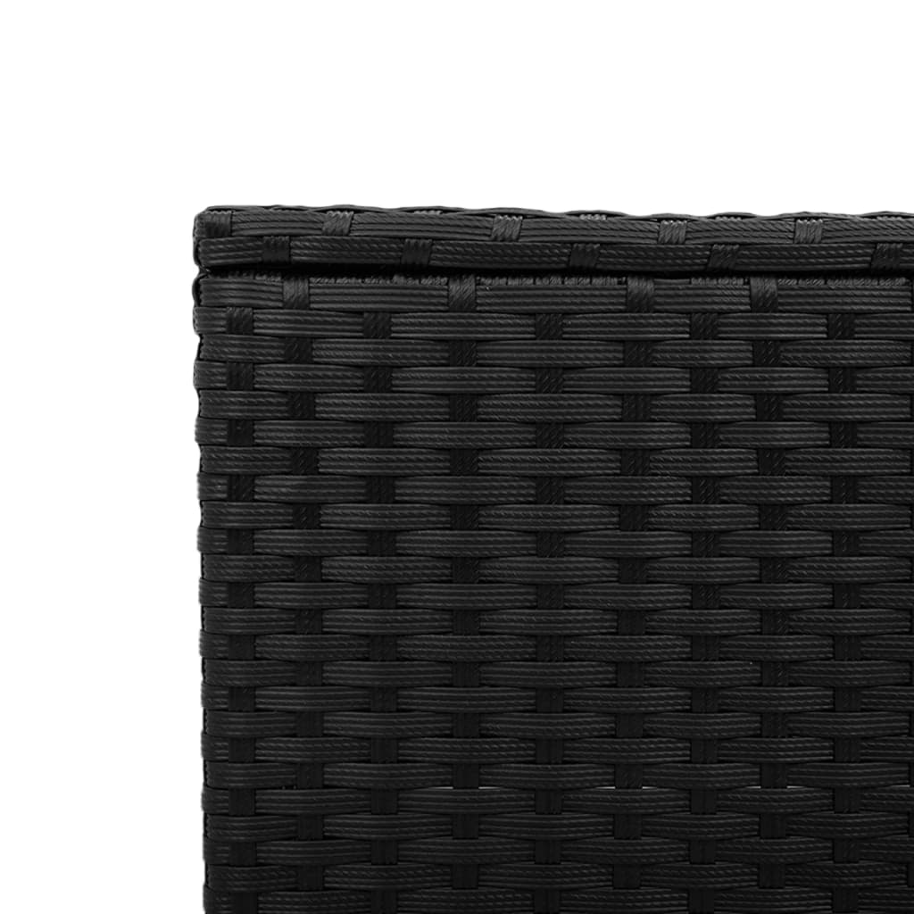 vidaXL Gartentisch mit Glasplatte Schwarz 55 x 55 x 37 cm Poly Rattan