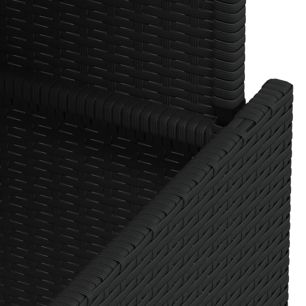 vidaXL Gartentisch mit Glasplatte Schwarz 100x55x73 cm Poly Rattan