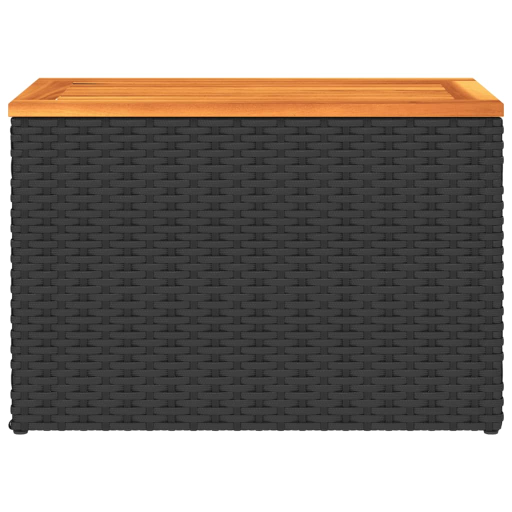 vidaXL Garten-Beistelltische 2 Stk Schwarz 55x34x37cm Poly Rattan Holz