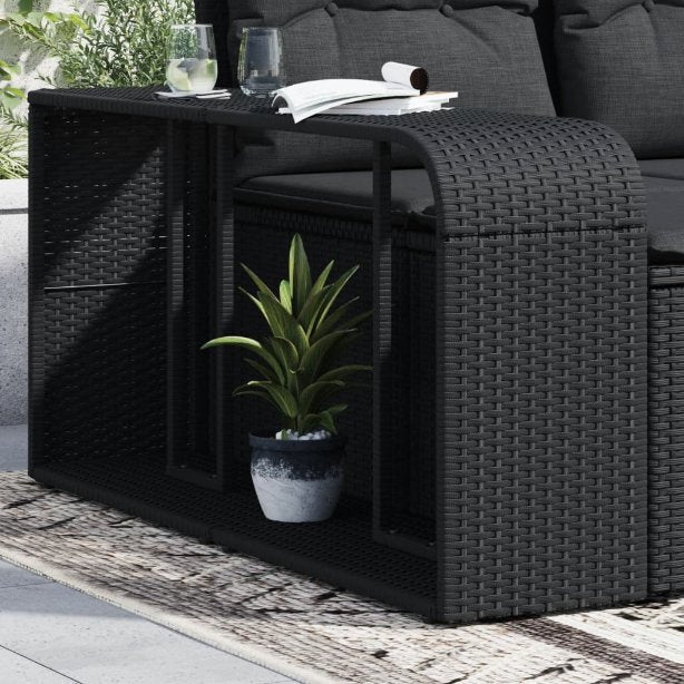 vidaXL Lagerregale 2 Stk. Schwarz Poly Rattan