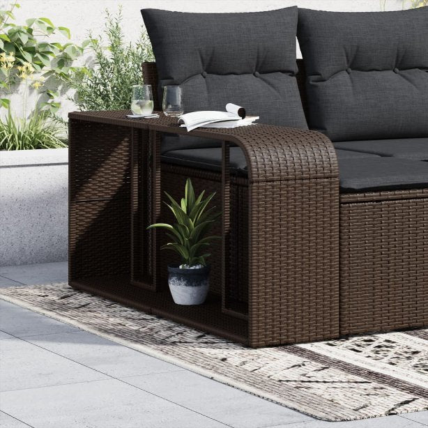 vidaXL Lagerregale 2 Stk. Schwarz Poly Rattan