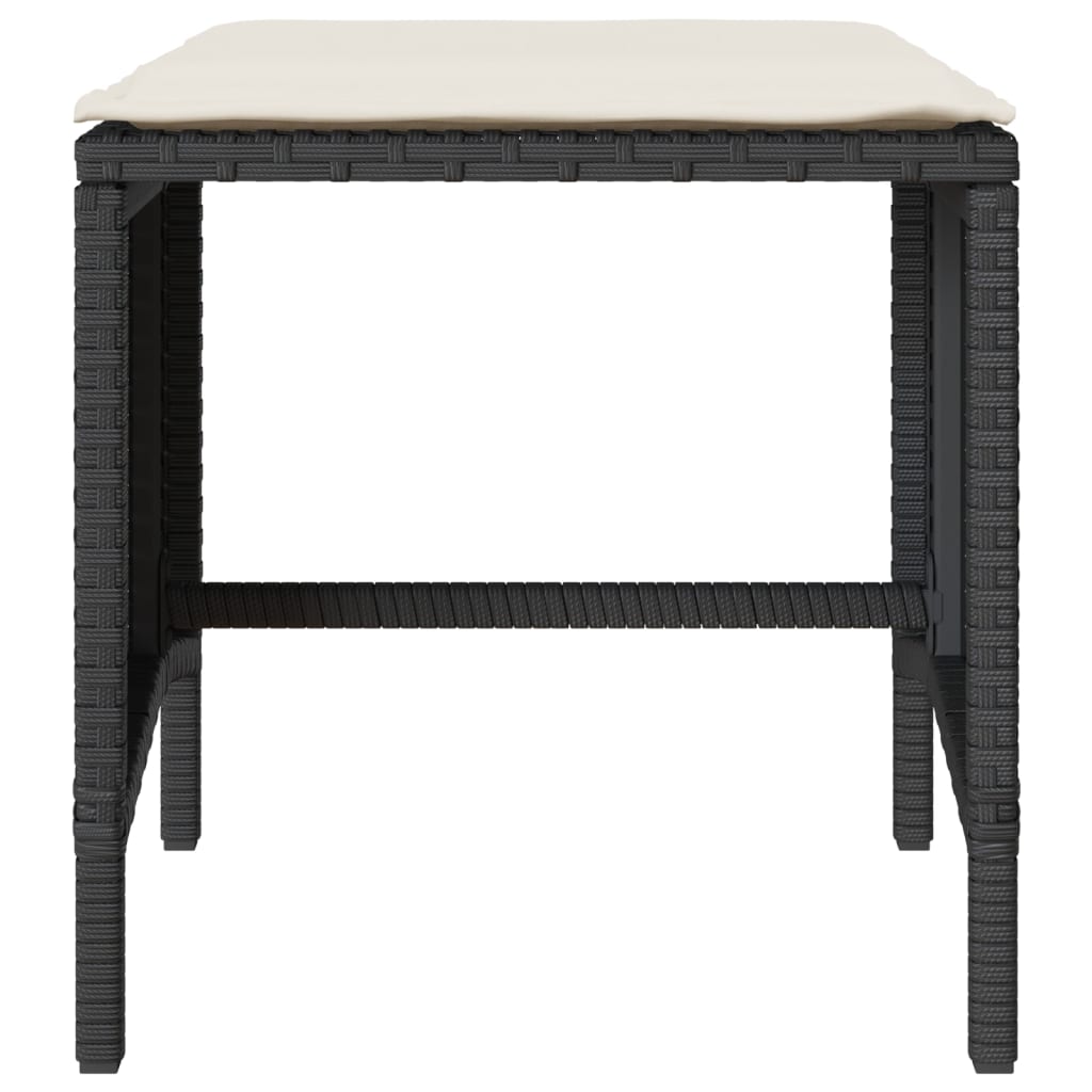 vidaXL 4-tlg. Garten-Sofagarnitur mit Kissen Schwarz Poly Rattan