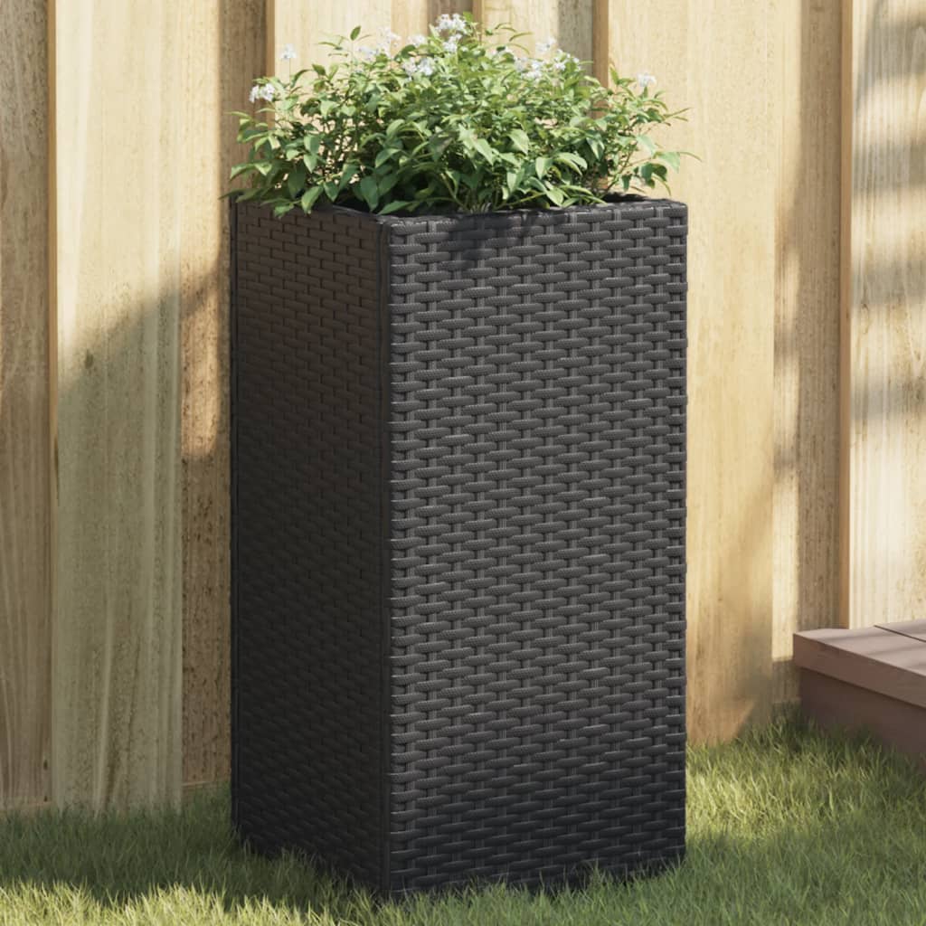 vidaXL Pflanzkübel Braun 40x40x80 cm Poly Rattan