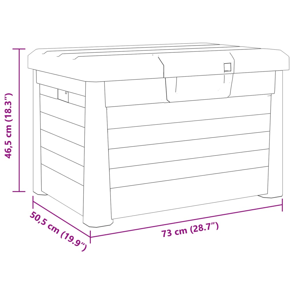 vidaXL Outdoor-Kissenbox Anthrazit 73x50,5x46,5 cm Polypropylen