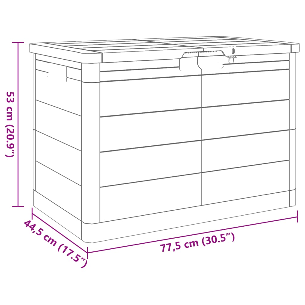 vidaXL Outdoor-Kissenbox Anthrazit 77,5x44,5x53 cm Polypropylen