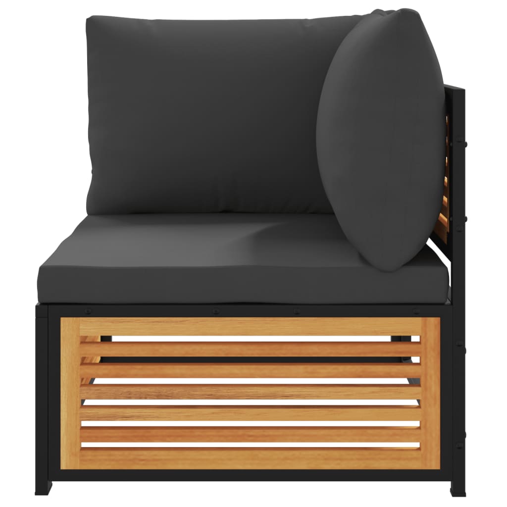 vidaXL Garten-Ecksofa mit Kissen Massivholz Akazie