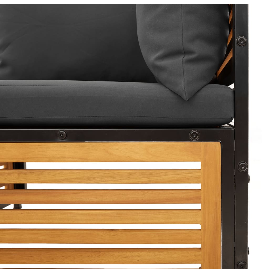 vidaXL Garten-Ecksofa mit Kissen Massivholz Akazie