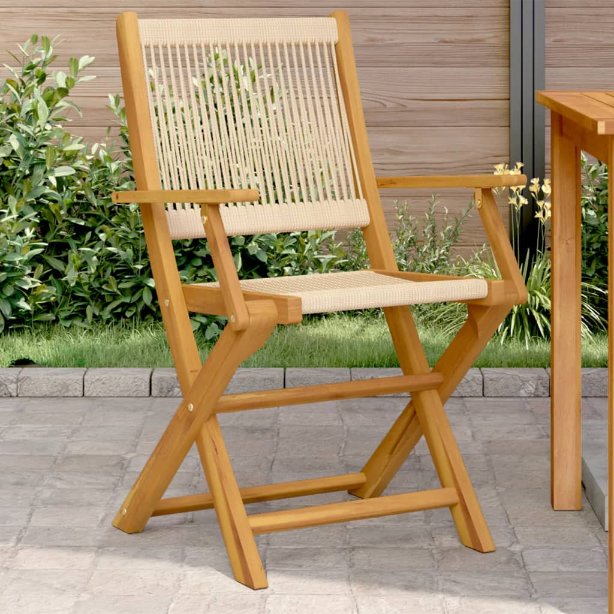 Gartenstühle 4 Stk. Klappbar Schwarz Massivholz Akazie