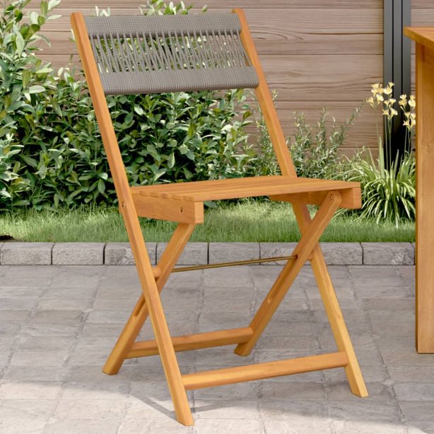 Gartenstühle 4 Stk. Klappbar Schwarz Massivholz Akazie