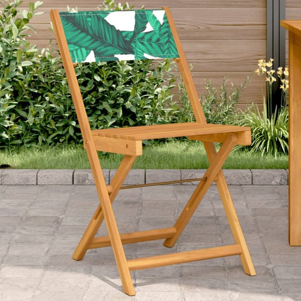 Gartenstühle 4 Stk. Klappbar Cremeweiß Stoff und Massivholz