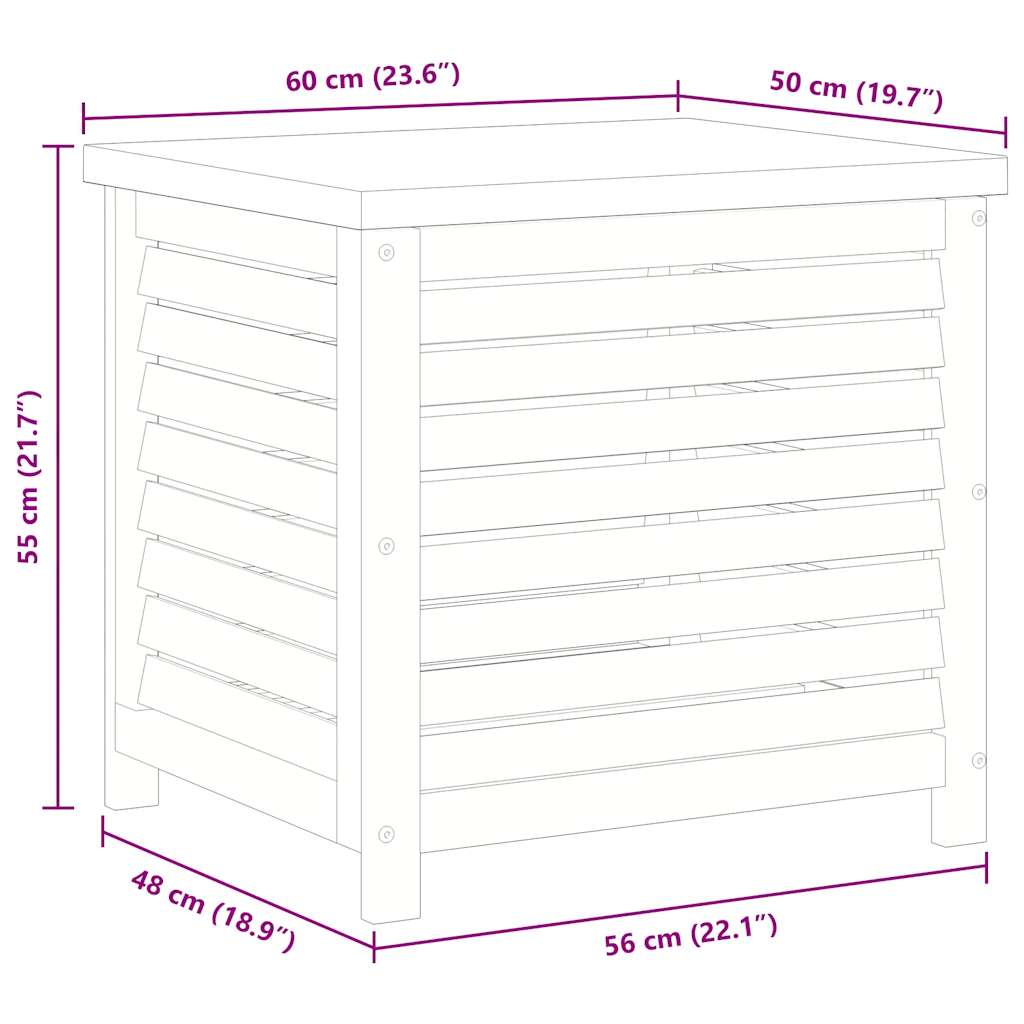 vidaXL Gartenbox 60x50x55 cm Massivholz Eukalyptus