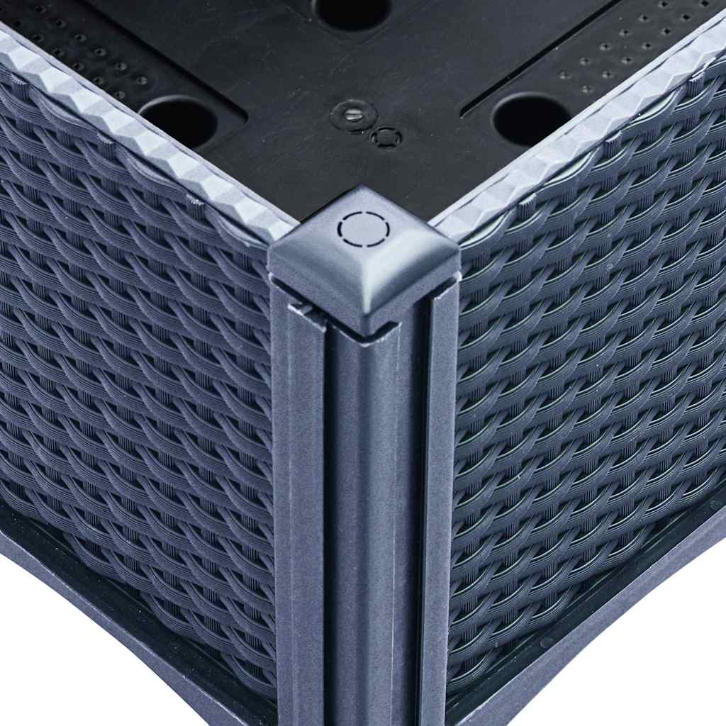 vidaXL Pflanzkübel mit Rankgitter Blaugrau 40x40x142 cm PP