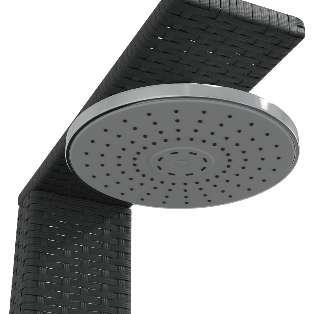 vidaXL Gartendusche Schwarz 50x55x224 cm Poly Rattan und Akazienholz