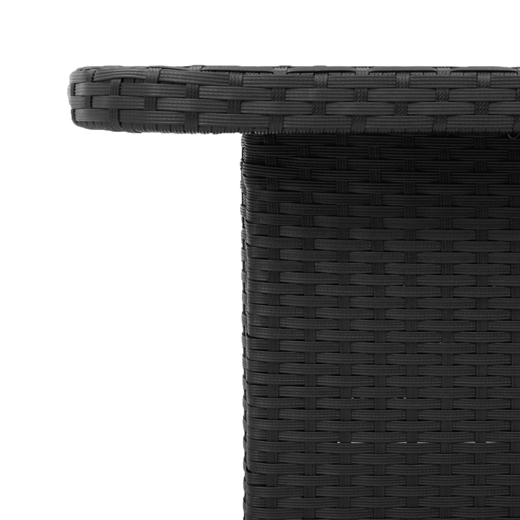 vidaXL Gartentisch Schwarz 80x80x71 cm Poly Rattan und Akazienholz