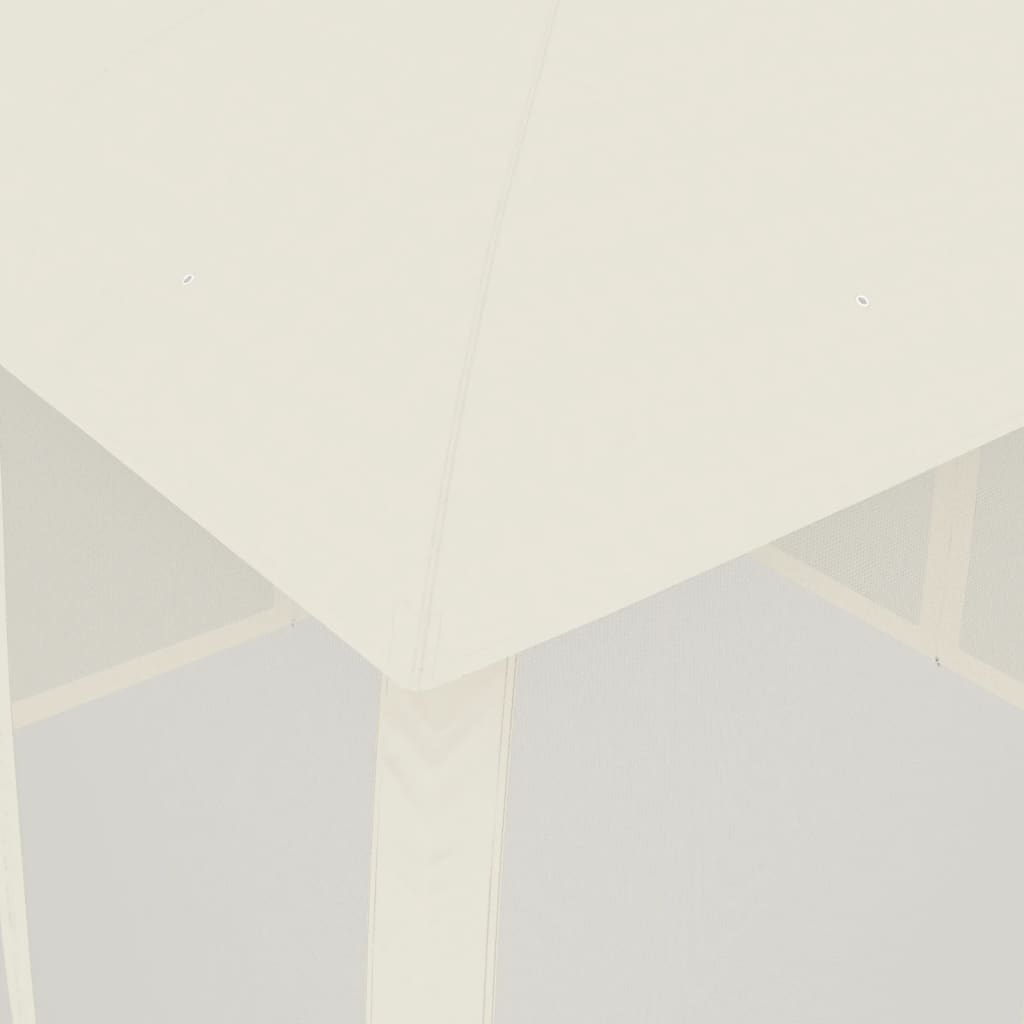 vidaXL Pavillon mit Doppeldach & Netzwänden Creme 2,93x2,93 m Stahl