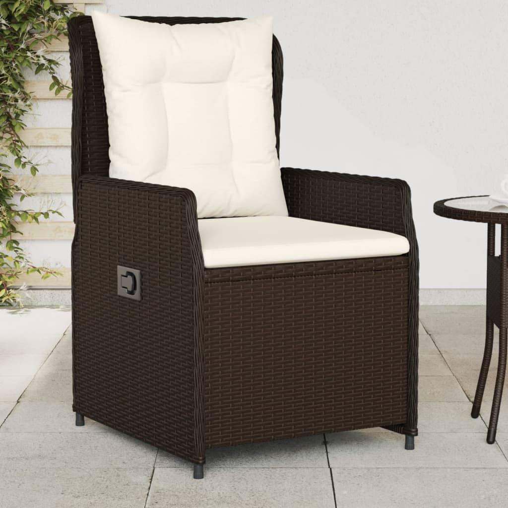 vidaXL Gartensessel 2 Stk. Verstellbar Schwarz Poly Rattan
