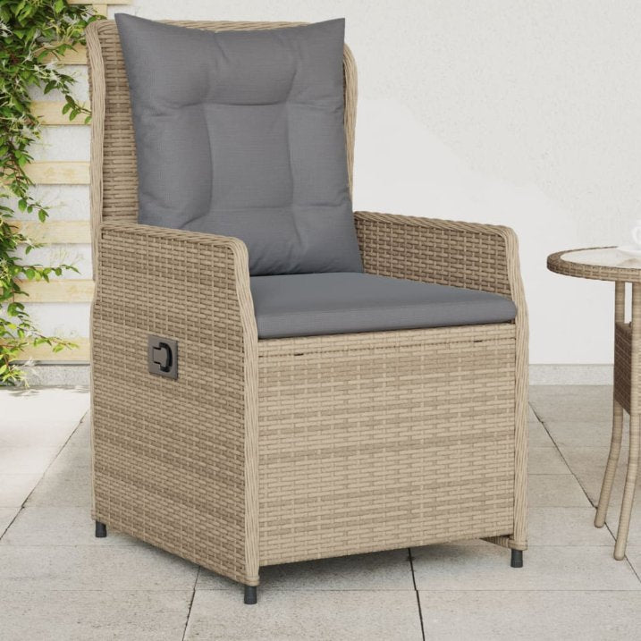 vidaXL Gartensessel 2 Stk. Verstellbar Schwarz Poly Rattan