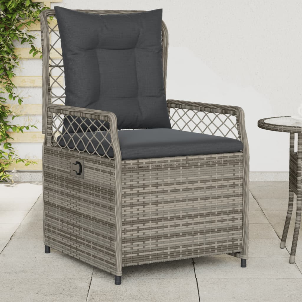 vidaXL Gartensessel 2 Stk. Verstellbar Schwarz Poly Rattan