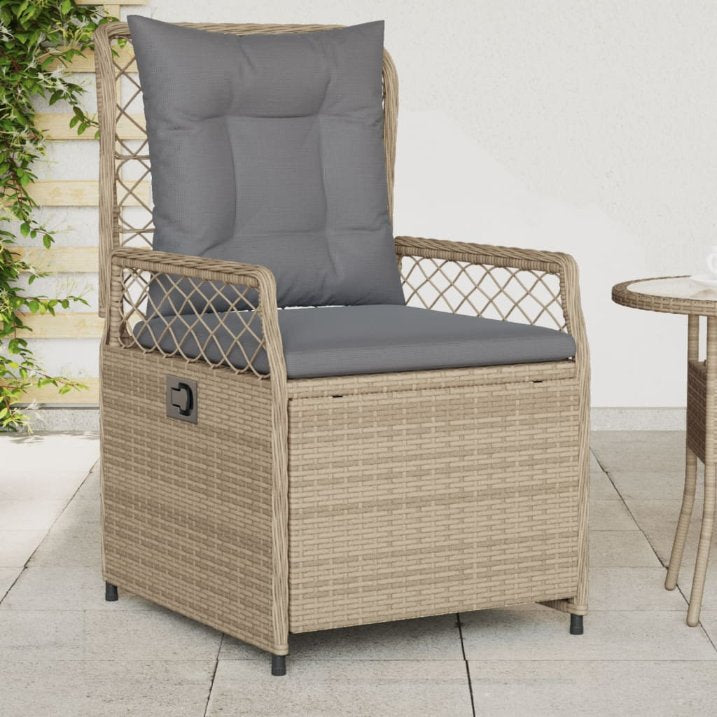 vidaXL Gartensessel 2 Stk. Verstellbar Schwarz Poly Rattan