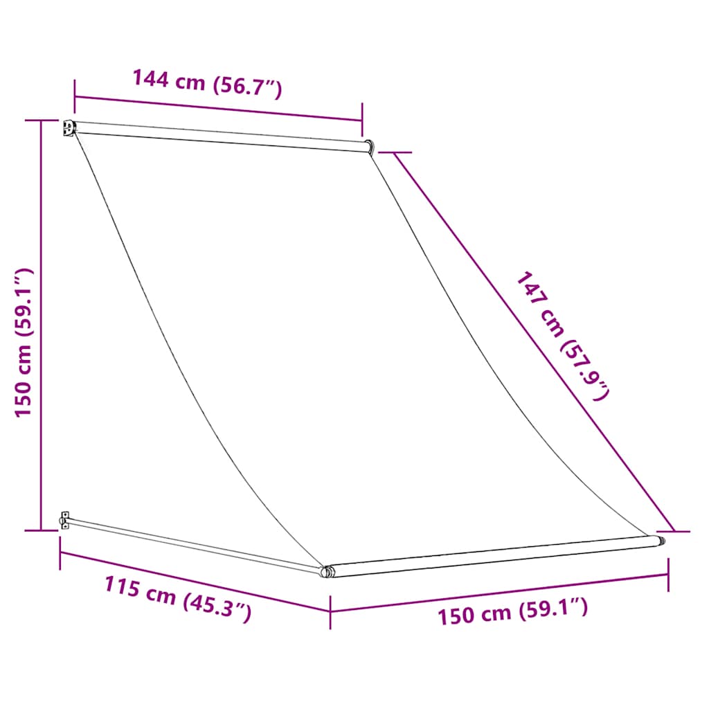 vidaXL Markise Einziehbar Anthrazit 150x150 cm Stoff und Stahl