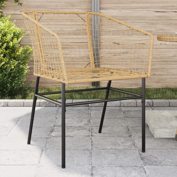 vidaXL Gartenstühle 2 Stk. Schwarz Poly Rattan