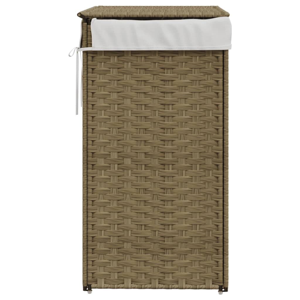 vidaXL Wäschekorb mit Deckel 46x33x60 cm Poly Rattan
