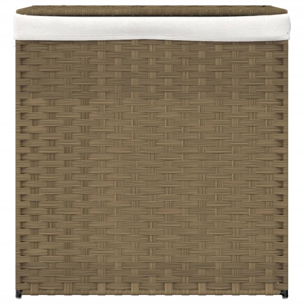 vidaXL Wäschekorb mit 2 Fächern 53x35x57 cm Poly Rattan
