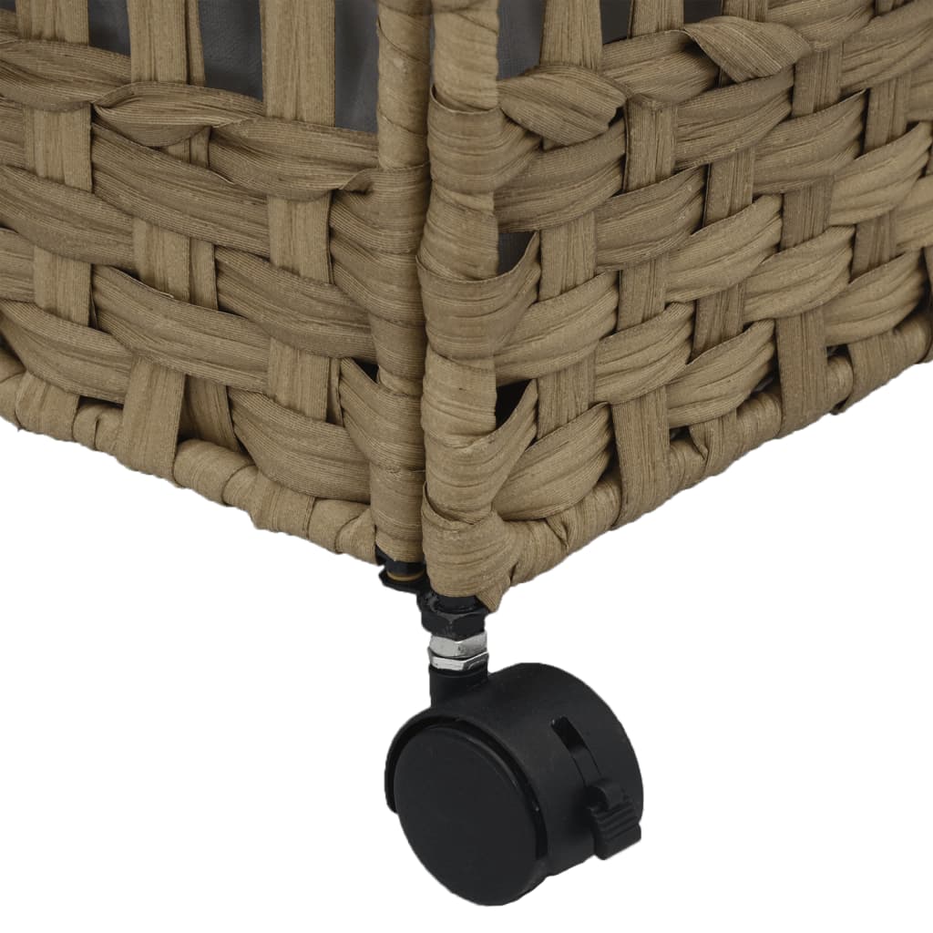 vidaXL Wäschekorb mit Rollen 66x35x60 cm Rattan
