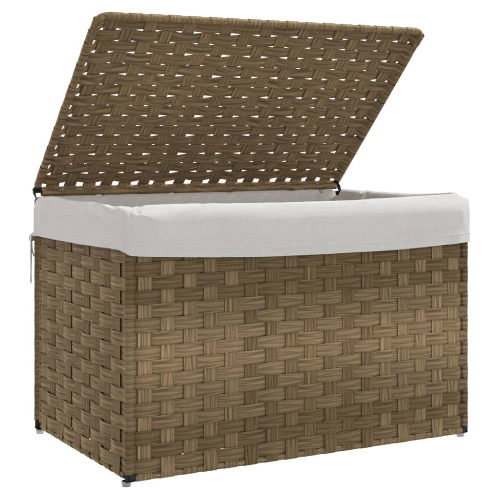 vidaXL Wäschekorb mit Deckel 55,5x35x34 cm Poly Rattan