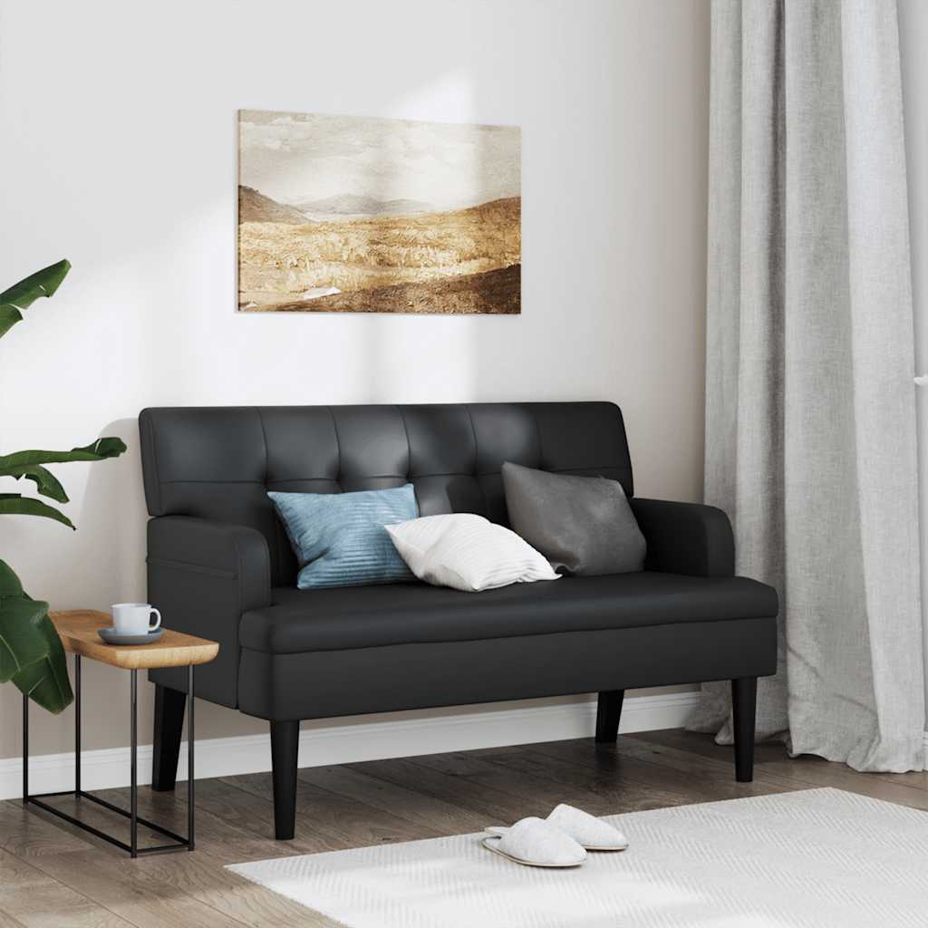 vidaXL Sitzbank mit Rückenlehne Braun 112x65,5x75 cm Kunstleder