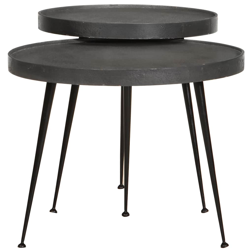 vidaXL Couchtisch 2 Stk. Schwarz Holzwerkstoff