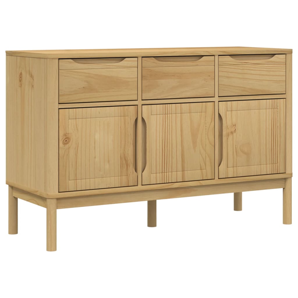 vidaXL Sideboard FLORO Wachsbraun 114x43x74 cm Massivholz Kiefer