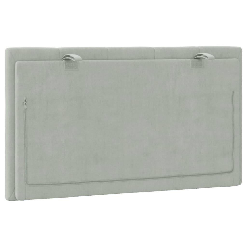 vidaXL Kopfteil-Kissen "Hanko" Hellgrau 80 cm Samt