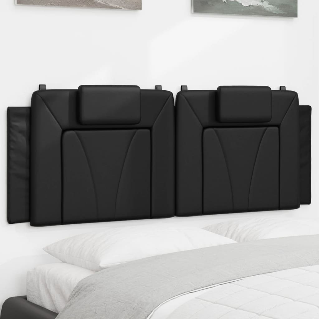 Kopfteilkissen "Viana" Schwarz 100 cm Kunstleder