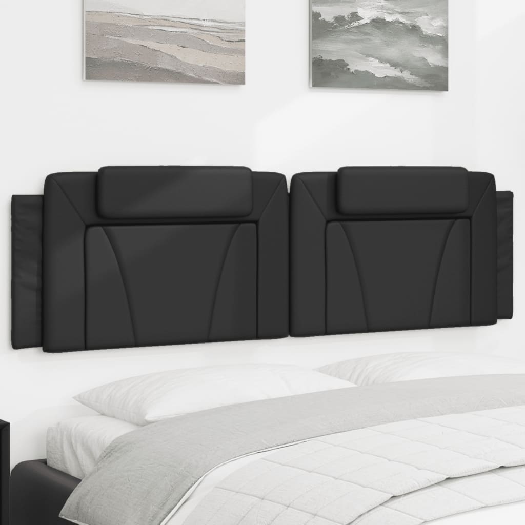 Kopfteilkissen "Viana" Schwarz 100 cm Kunstleder