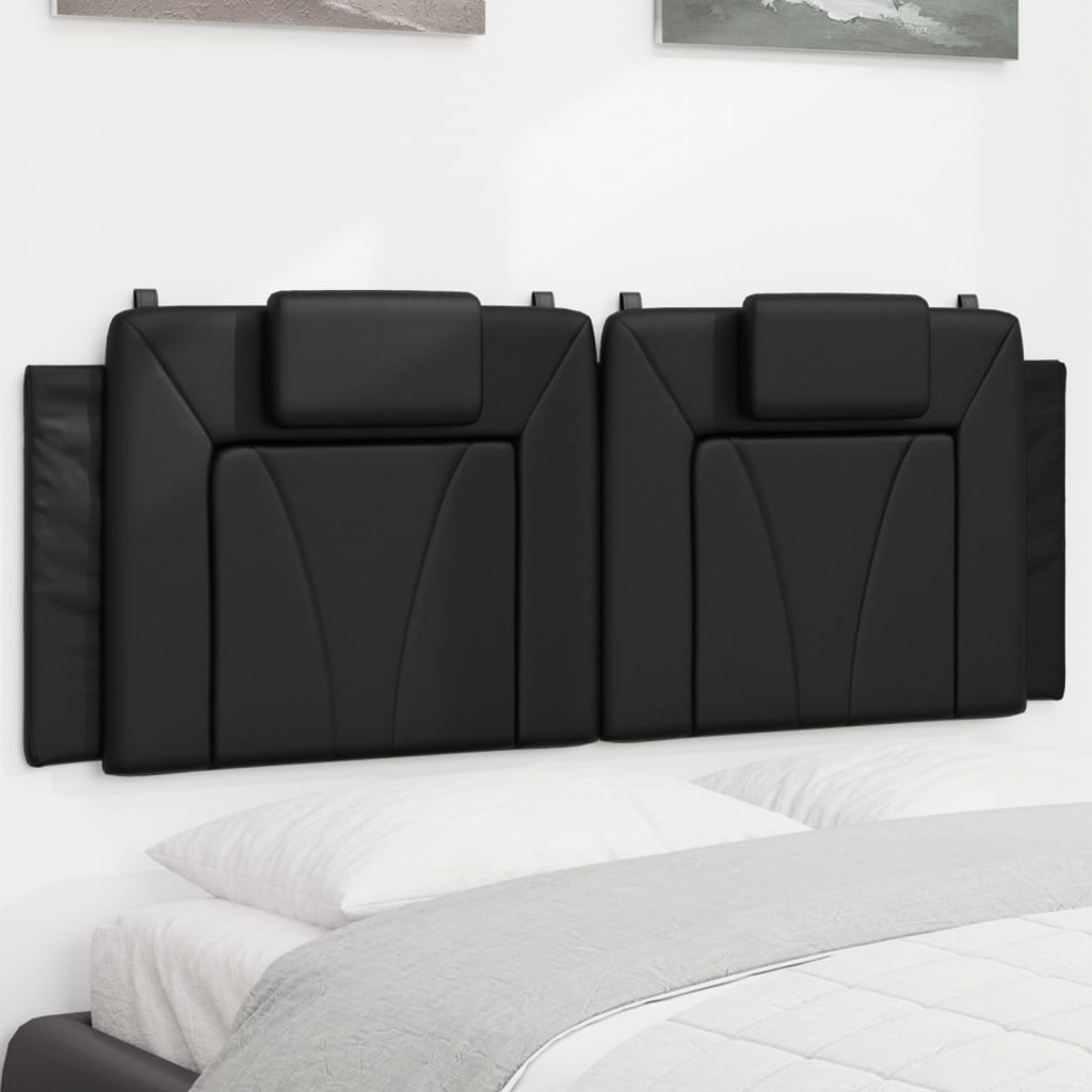Kopfteilkissen "Viana" Schwarz 100 cm Kunstleder