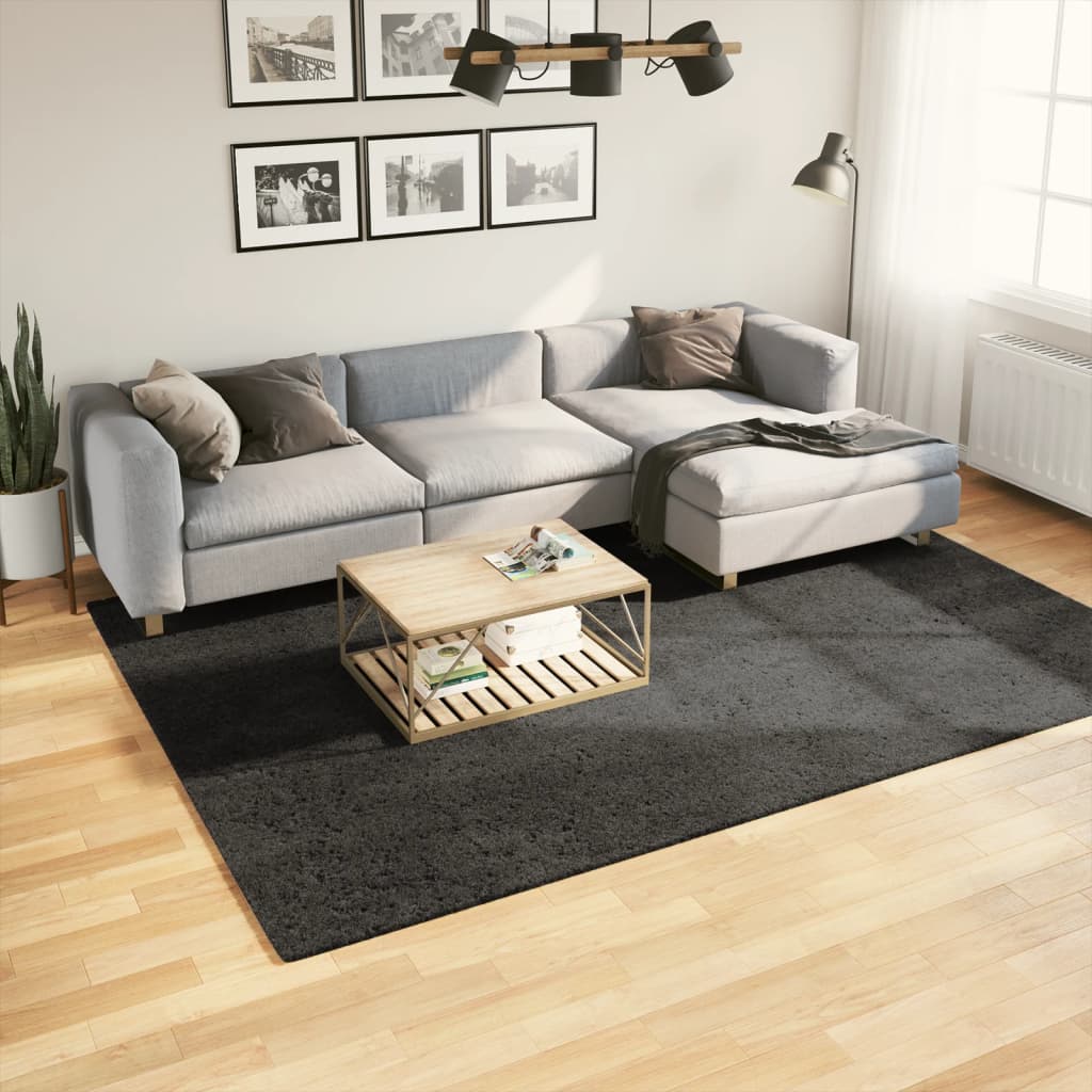 vidaXL Teppich ISTAN Hochflor Glänzend Anthrazit 100x200 cm