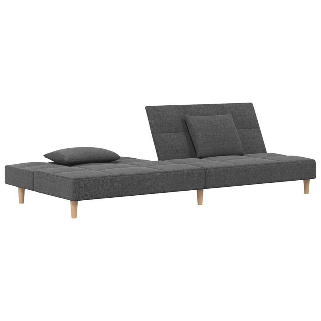 vidaXL Schlafsofa 2-Sitzer mit 2 Kissen Hellgrau Stoff
