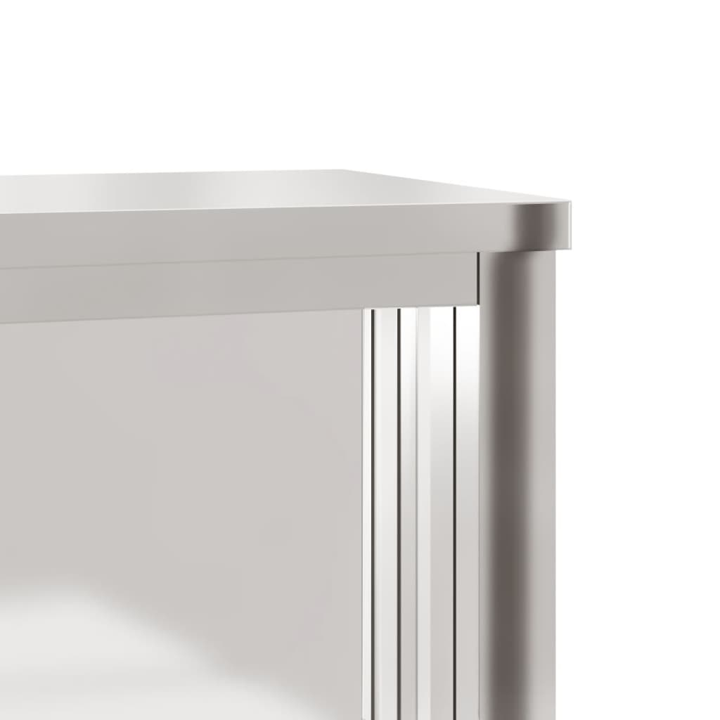 vidaXL Küchen-Wandschrank mit Schiebetüren Edelstahl