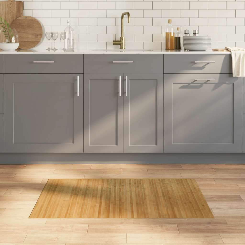 vidaXL Teppich Rechteckig Schwarz 60x100 cm Bambus