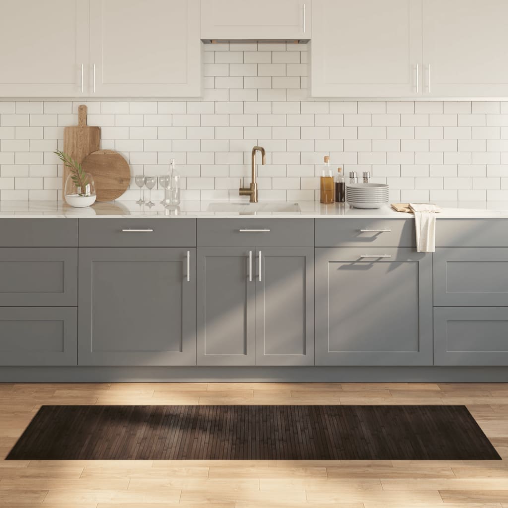 vidaXL Teppich Rechteckig Schwarz 60x100 cm Bambus