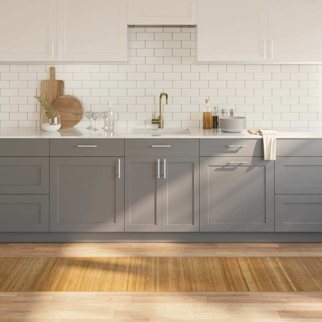 vidaXL Teppich Rechteckig Schwarz 60x100 cm Bambus